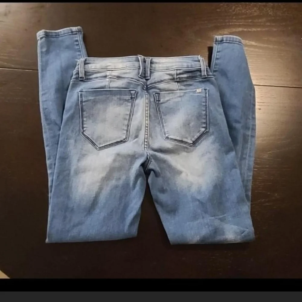 #66 - bebe Light Blue Distressed Skinny Jeans, Size 25 - Picture 8 of 8